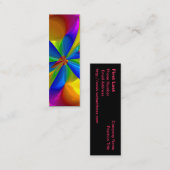 抽象芸術メタリックフラワーレインボーカラー渦 スキニー名刺 (正面/裏面)