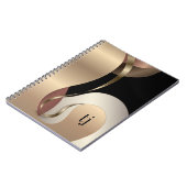 抽象芸術メタリック模様(モノグラムイニシャル) ノートブック (左側)