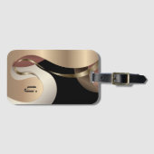 抽象芸術メタリック模様(モノグラム) ラゲッジタグ (正面横)