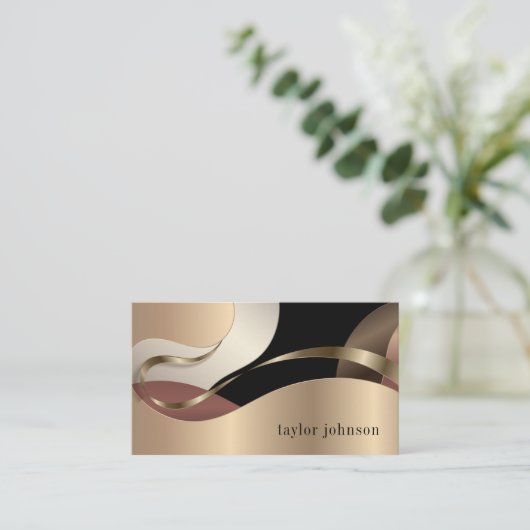 抽象芸術メタリック模様（モノグラム） 名刺 (スタンド正面)