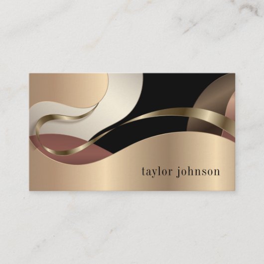 抽象芸術メタリック模様（モノグラム） 名刺 (正面)