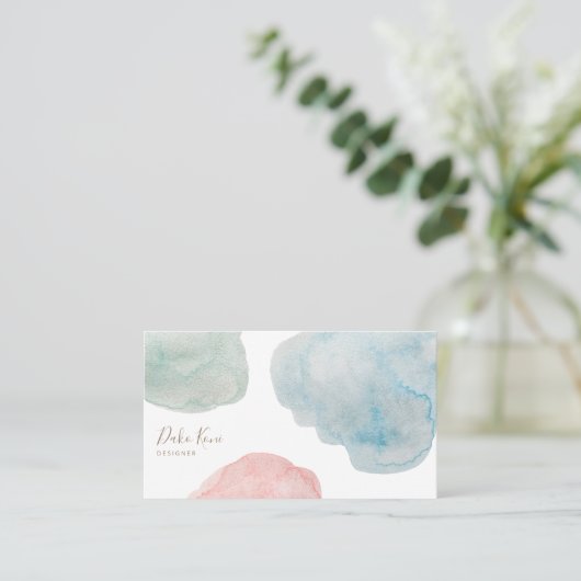 抽象芸術メタリック水彩名刺 名刺 (スタンド正面)