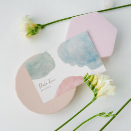 抽象芸術メタリック水彩名刺 名刺