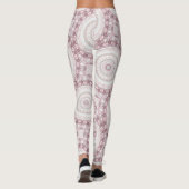 抽象芸術メダリオンデザインインマウヴェ&ホワイト レギンス (裏面)