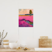 抽象芸術メドーランドスケープ抽象芸術ホライズンプリント ポスター (キッチン)