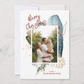抽象芸術メリークリスマスカスタムクリスマスのホリデーフォトカード シーズンカード (正面)