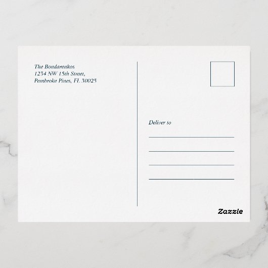 抽象芸術メリークリスマスカスタムクリスマスのホリデーフォトカード 箔シーズンポストカード (裏面)