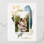 抽象芸術メリークリスマスカスタムクリスマスのホリデーフォトカード 箔シーズンポストカード (正面)