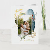 抽象芸術メリークリスマスカスタムクリスマスのホリデーフォトフォイル 箔シーズンカード (正面)