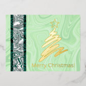 抽象芸術メリークリスマス!(木)はがき 箔シーズンポストカード (正面)