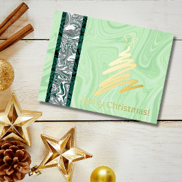 抽象芸術メリークリスマス！（木）はがき 箔シーズンポストカード