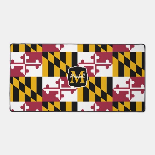 抽象芸術メリーランド州旗モノグラム デスクマット (正面)