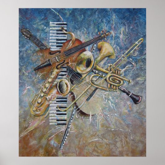 抽象芸術メロディプリント ポスター (正面)