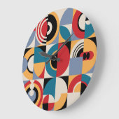 抽象芸術メンフィス：幾何学的ヴィンテージスタイル。 ラージ壁時計 (傾斜)