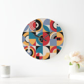抽象芸術メンフィス：幾何学的ヴィンテージスタイル。 ラージ壁時計 (ホーム)