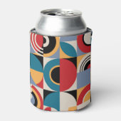 抽象芸術メンフィス：幾何学的ヴィンテージスタイル。 缶クーラー (缶正面)