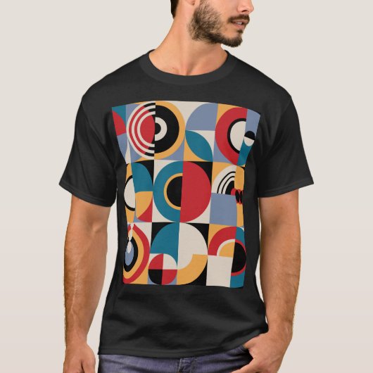 抽象芸術メンフィス:幾何学的ヴィンテージスタイル。 Tシャツ (正面)