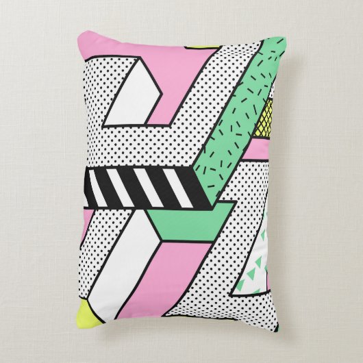 抽象芸術メンフィス: 80年代の幾何形状。 アクセントクッション (裏面(縦))