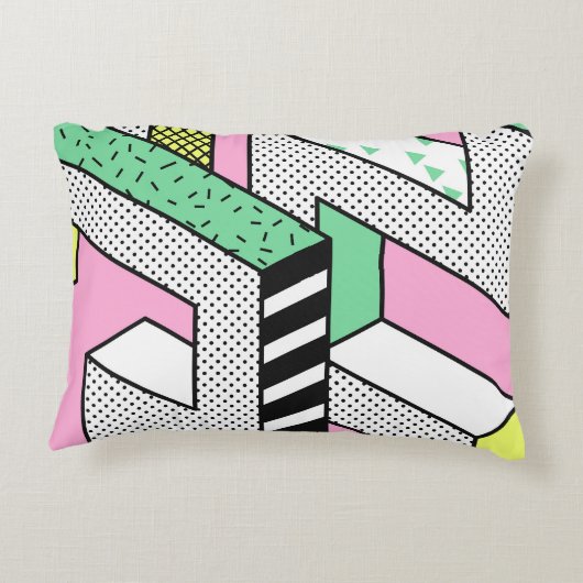 抽象芸術メンフィス: 80年代の幾何形状。 アクセントクッション (裏面)