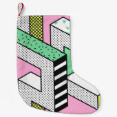 抽象芸術メンフィス: 80年代の幾何形状。 スモールクリスマスストッキング (正面)