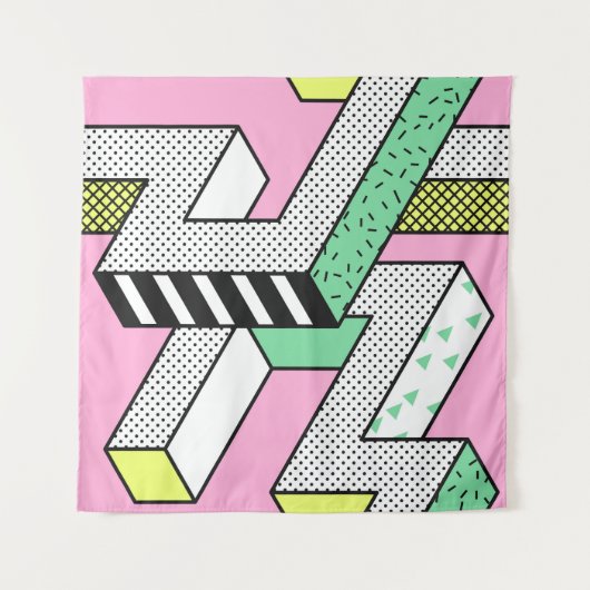 抽象芸術メンフィス: 80年代の幾何形状。 タペストリー (正面(横))