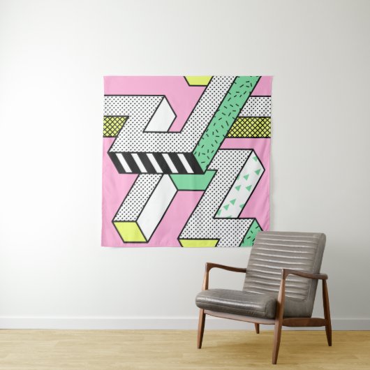 抽象芸術メンフィス: 80年代の幾何形状。 タペストリー (インサイチュ(横))