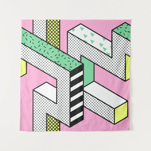 抽象芸術メンフィス: 80年代の幾何形状。 タペストリー (正面)