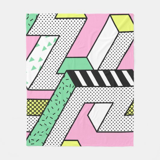 抽象芸術メンフィス: 80年代の幾何形状。 フリースブランケット (正面)