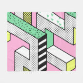 抽象芸術メンフィス: 80年代の幾何形状。 フリースブランケット (正面(横))