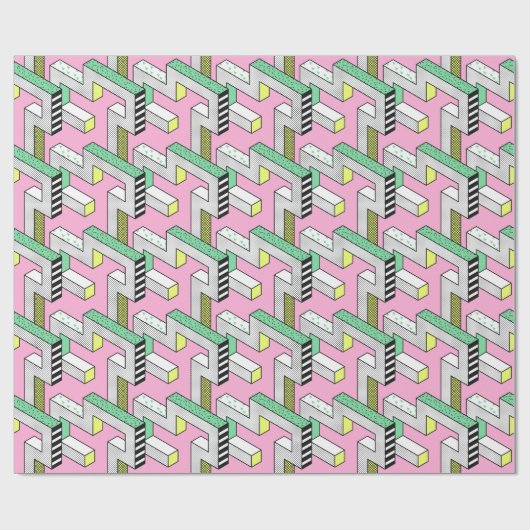 抽象芸術メンフィス: 80年代の幾何形状。 ラッピングペーパー (フラット)