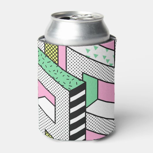 抽象芸術メンフィス: 80年代の幾何形状。 缶クーラー (缶正面)