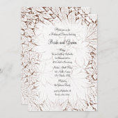 抽象芸術メープル葉リハーサルディナー 招待状 (正面/裏面)