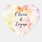 抽象芸術メーリングの春の結婚式色 ハートシール (正面)