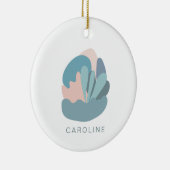 抽象芸術モカッコいいダニズム(青パーソナライズされた) セラミックオーナメント (右)