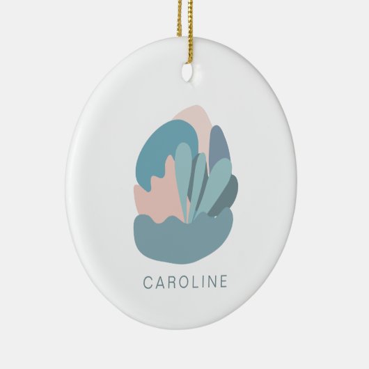 抽象芸術モカッコいいダニズム(青パーソナライズされた) セラミックオーナメント (右)