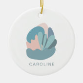 抽象芸術モカッコいいダニズム(青パーソナライズされた) セラミックオーナメント (正面)