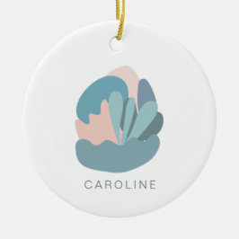 抽象芸術モカッコいいダニズム(青パーソナライズされた)  セラミックオーナメント