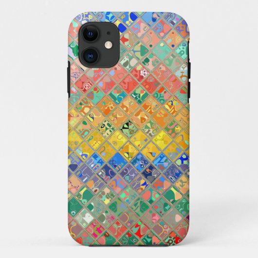 抽象芸術モザイクのステンドグラスのパターン#4 Case-Mate iPhoneケース (裏面)