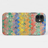 抽象芸術モザイクのステンドグラスのパターン#4 Case-Mate iPhoneケース (裏面(横))