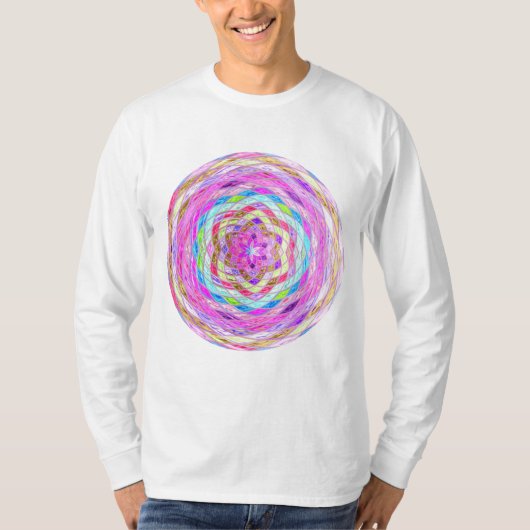 抽象芸術モザイクのステンドグラス#7 Tシャツ (正面)