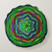 抽象芸術モザイクのステンドグラス#8 ラウンドクッション (裏面)