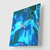 抽象芸術モザイクスケッチスカイまたは軽アルミニウム？ スクエア壁時計 (傾斜)