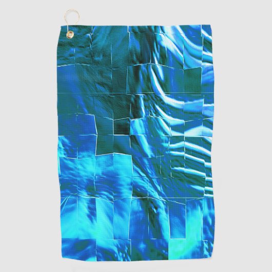 抽象芸術モザイクスケッチスカイ軽いサテンで？ ゴルフタオル (正面)