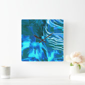 抽象芸術モザイクスケッチスカイ軽いサテンで？ スクエア壁時計 (ホーム)