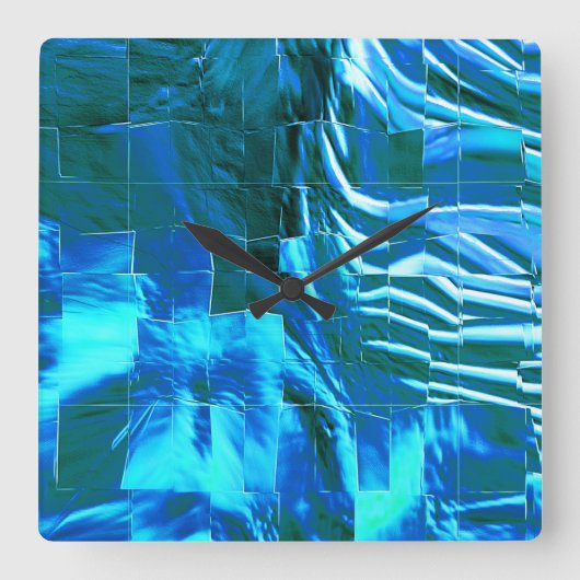 抽象芸術モザイクスケッチスカイ軽いサテンで？ スクエア壁時計 (正面)