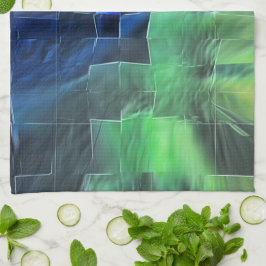 抽象芸術モザイクスケッチ軽く彫刻され、サテン キッチンタオル