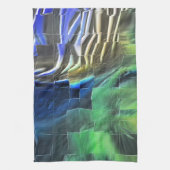 抽象芸術モザイクスケッチ軽く彫刻され、サテン キッチンタオル (縦)