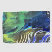 抽象芸術モザイクスケッチ軽く彫刻され、サテン ゴルフタオル (横)