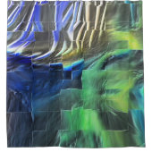 抽象芸術モザイクスケッチ軽く彫刻され、サテン シャワーカーテン (正面)