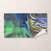 抽象芸術モザイクスケッチ軽く彫刻され、サテン バスタオルセット (ハンドタオル)